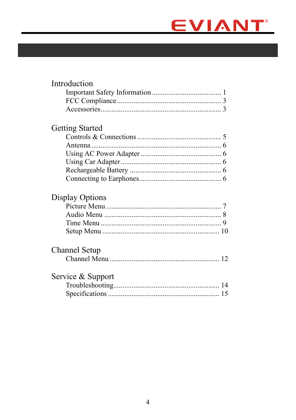 Eviant T4 Series User Manual | Page 5 / 16
