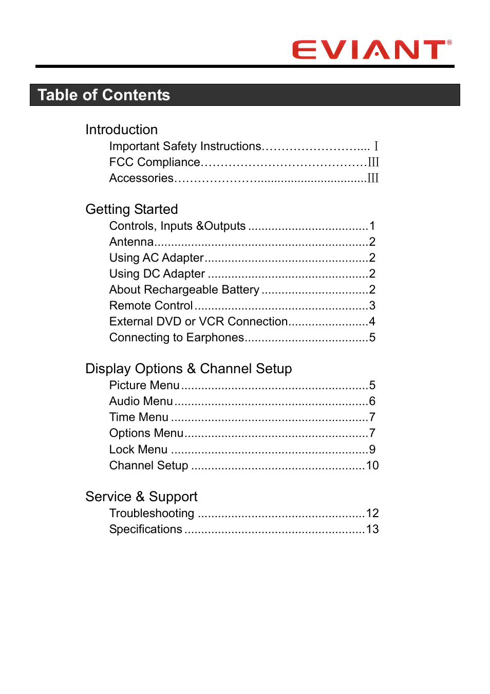 Eviant T10 Series User Manual | Page 5 / 18