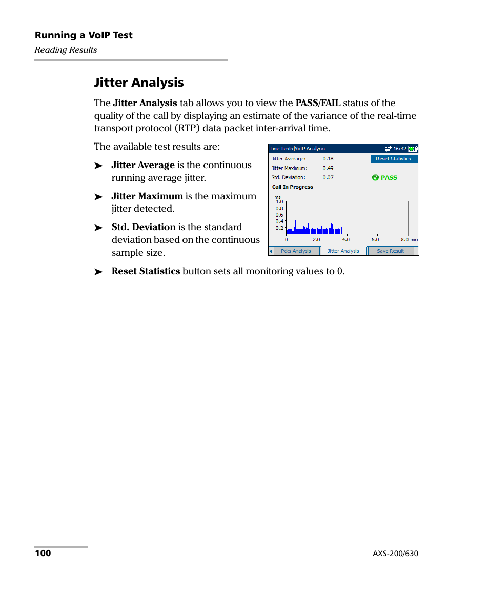 Jitter analysis | EXFO VDSL2 User Manual | Page 106 / 124