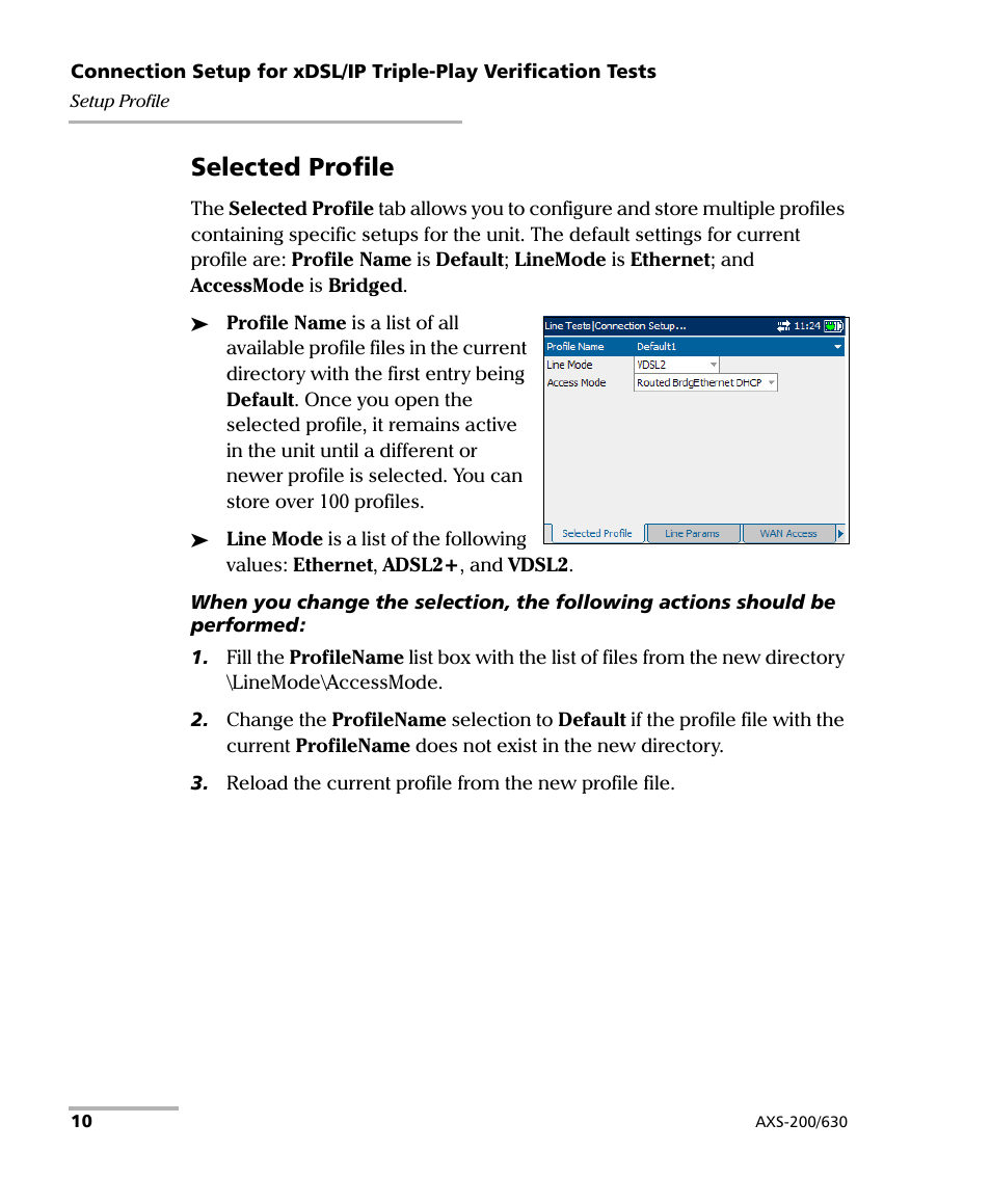 Selected profile | EXFO VDSL2 User Manual | Page 16 / 124