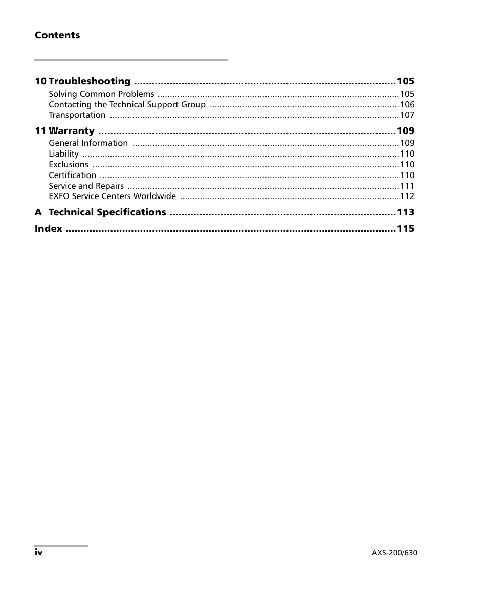 EXFO VDSL2 User Manual | Page 4 / 124