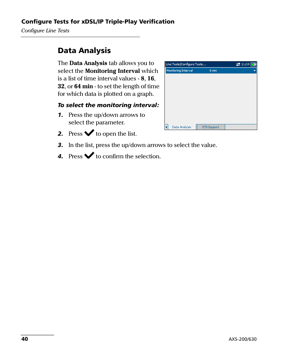 Data analysis | EXFO VDSL2 User Manual | Page 46 / 124