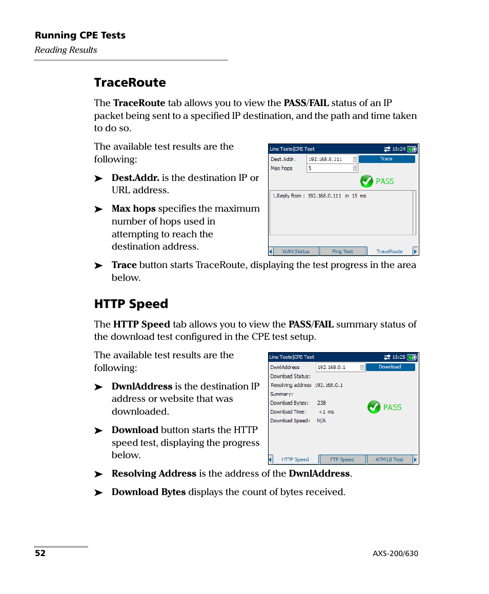 Traceroute | EXFO VDSL2 User Manual | Page 58 / 124