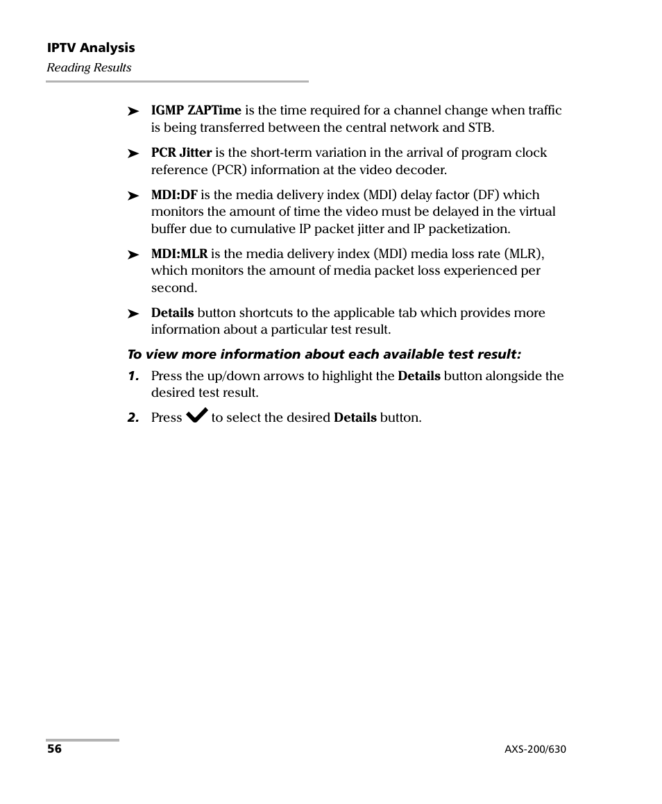 EXFO VDSL2 User Manual | Page 62 / 124