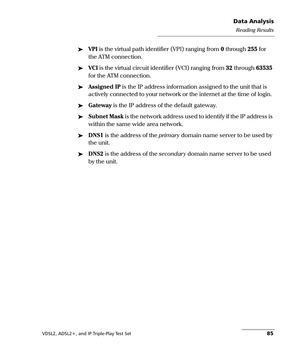 EXFO VDSL2 User Manual | Page 91 / 124