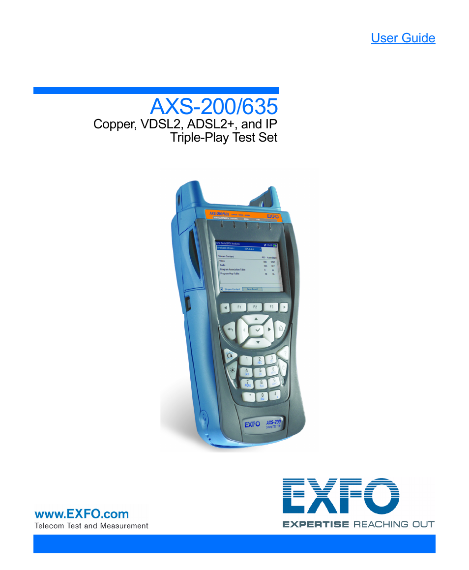 EXFO VDSL2 User Manual | 267 pages