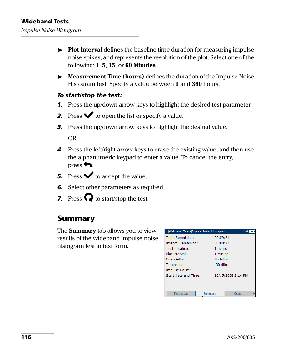 Summary | EXFO VDSL2 User Manual | Page 124 / 267