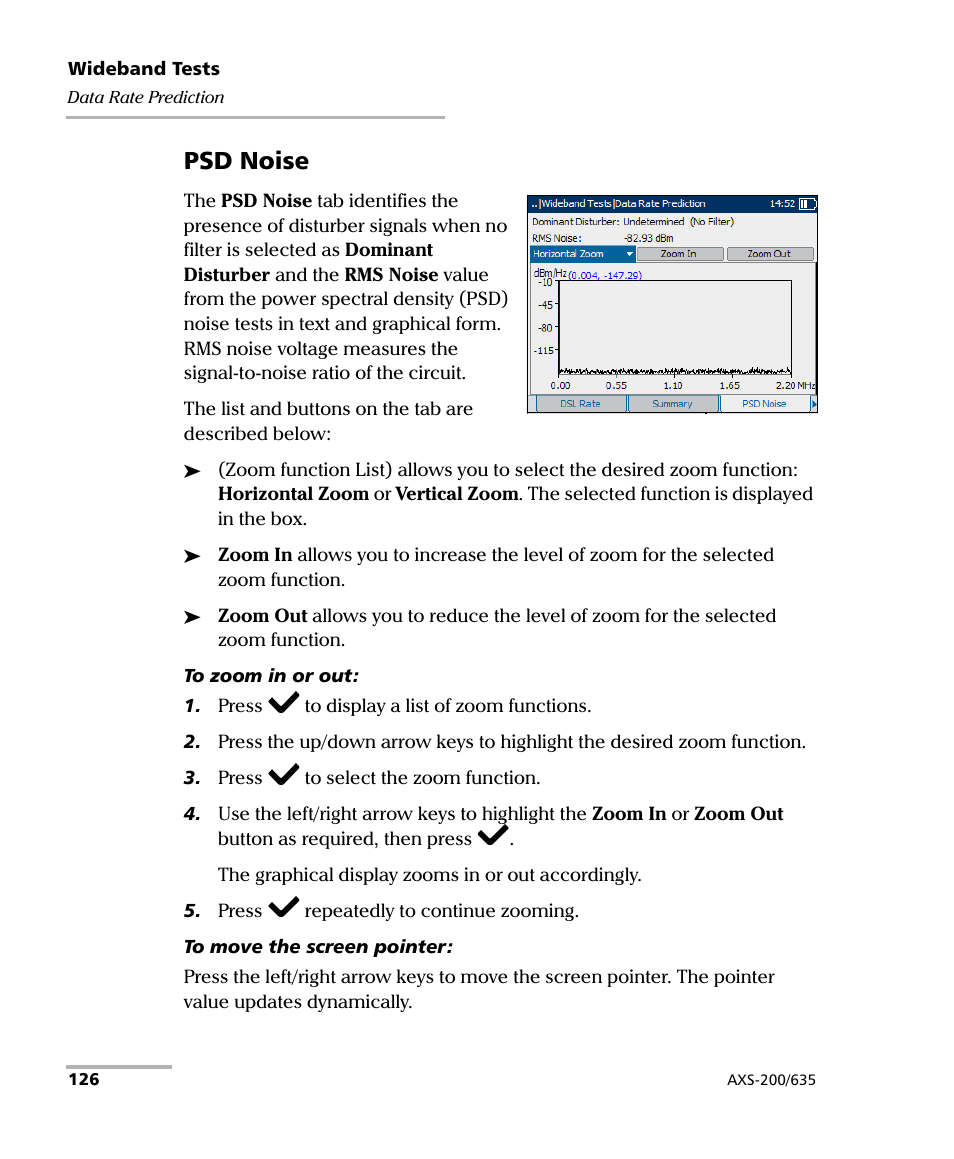 Psd noise | EXFO VDSL2 User Manual | Page 134 / 267