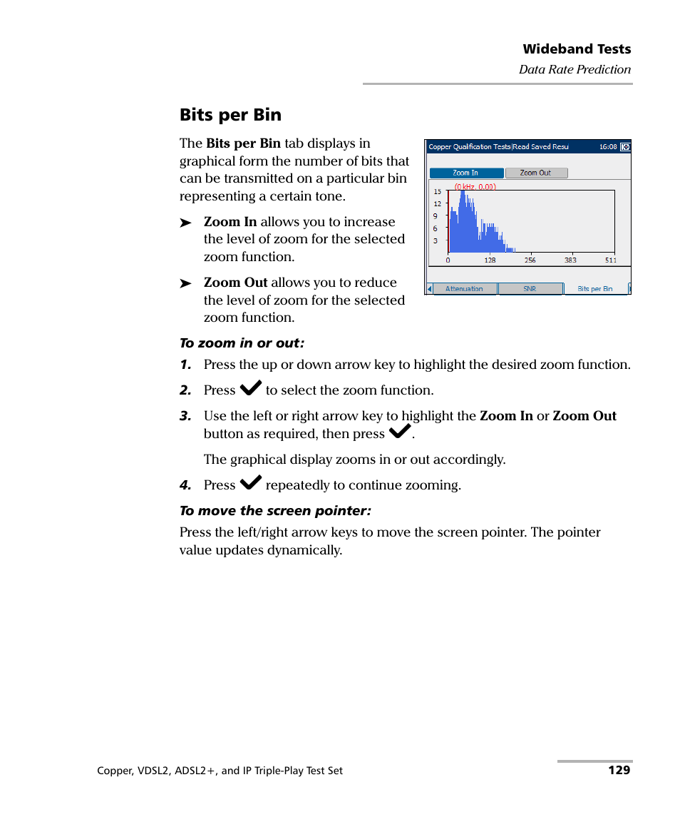 Bits per bin | EXFO VDSL2 User Manual | Page 137 / 267