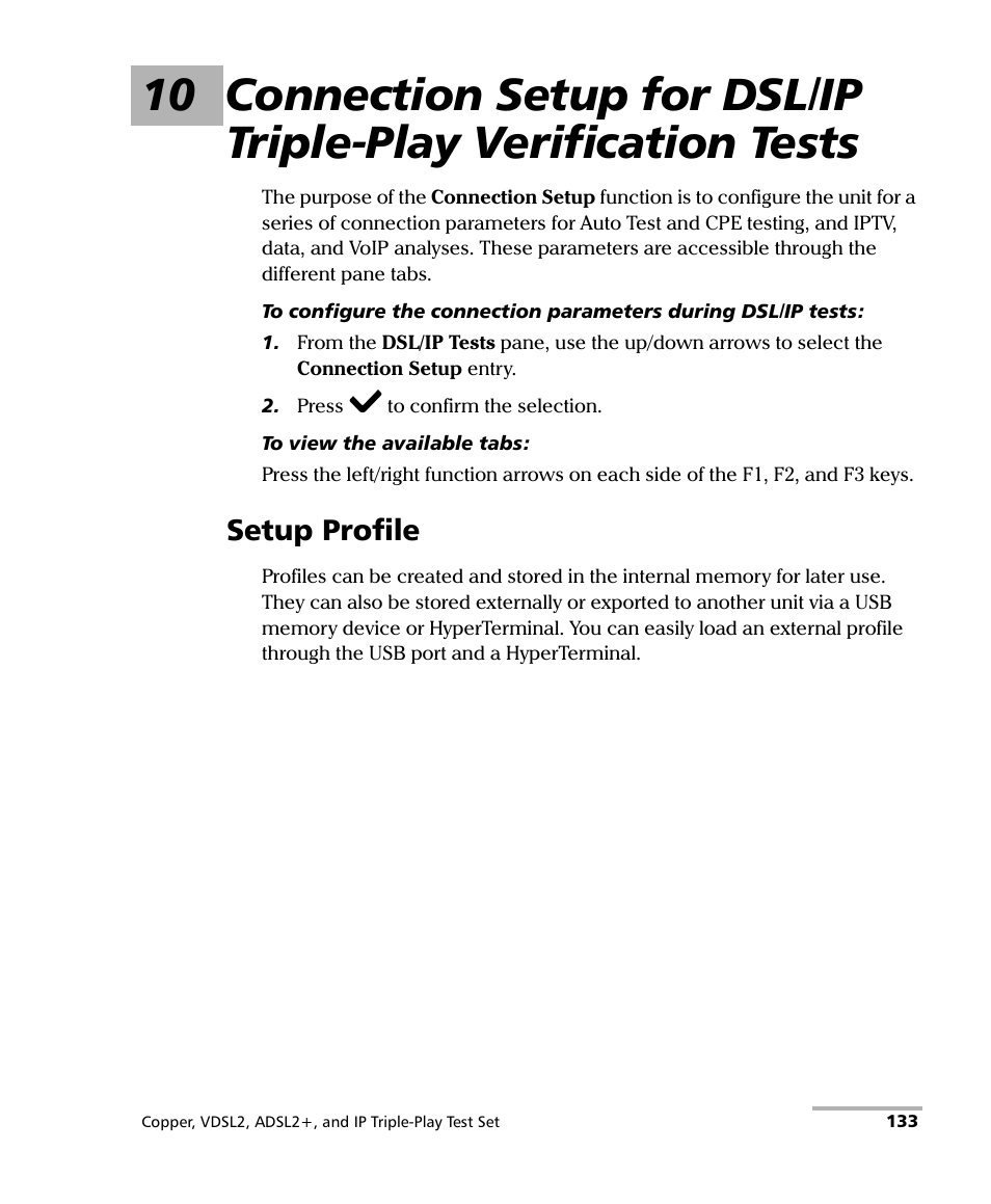 Setup profile | EXFO VDSL2 User Manual | Page 141 / 267