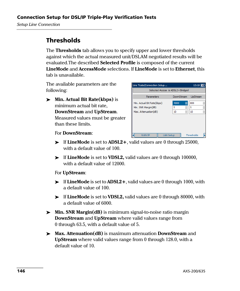 Thresholds | EXFO VDSL2 User Manual | Page 154 / 267