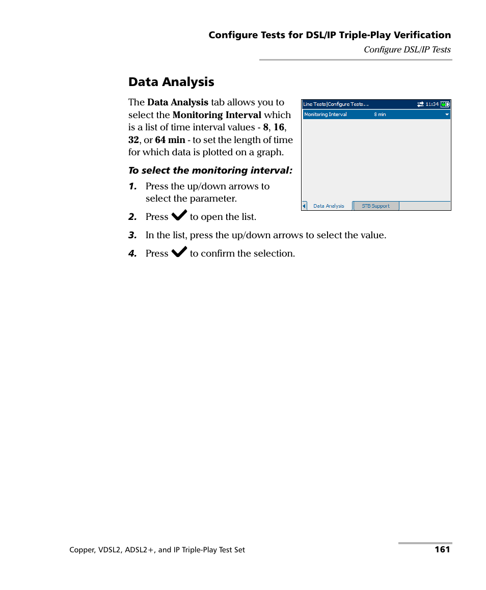 Data analysis | EXFO VDSL2 User Manual | Page 169 / 267