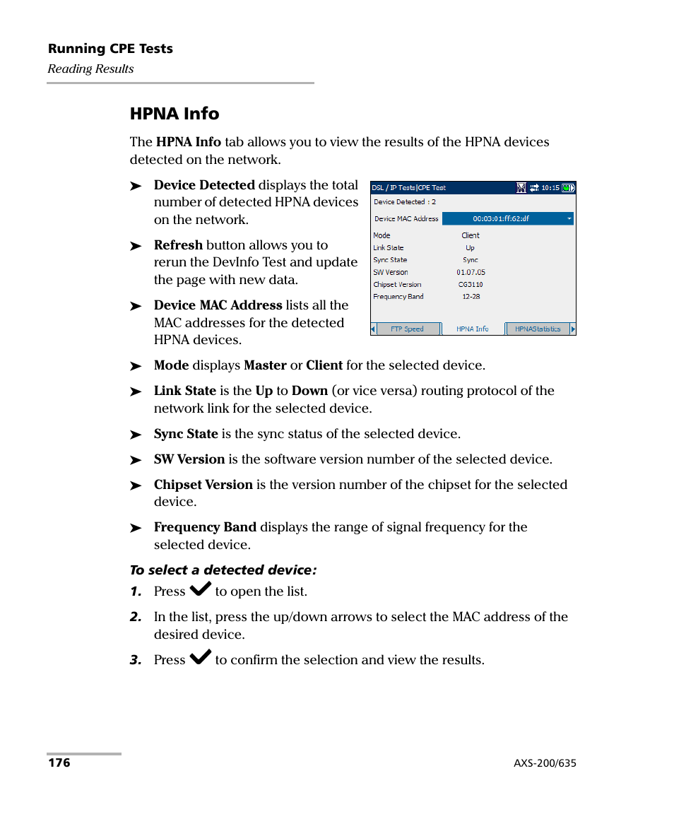 Hpna info | EXFO VDSL2 User Manual | Page 184 / 267