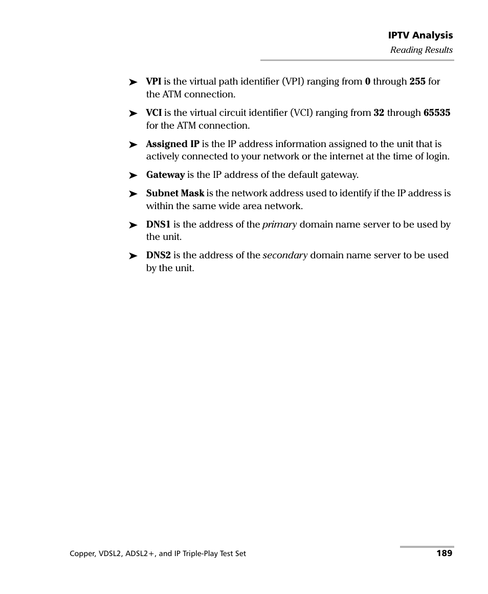 EXFO VDSL2 User Manual | Page 197 / 267