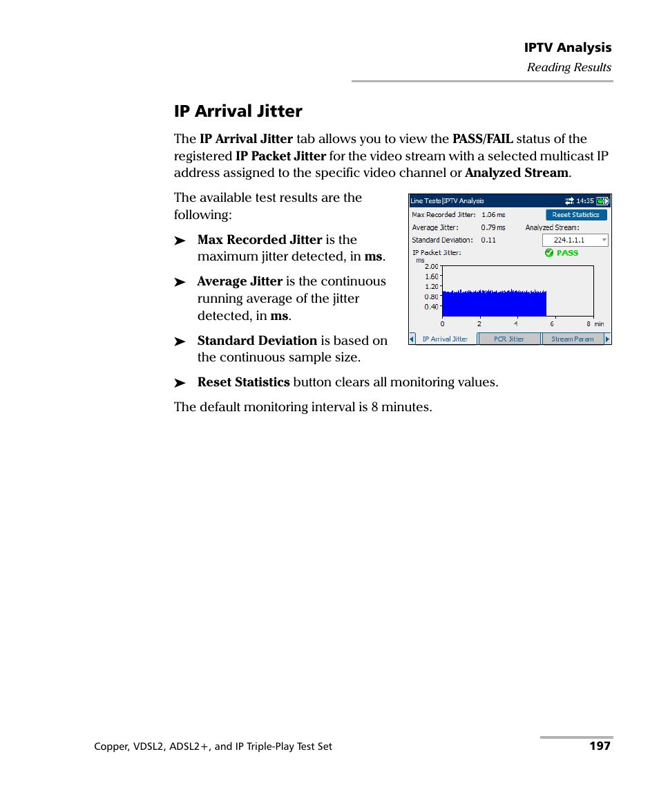 Ip arrival jitter | EXFO VDSL2 User Manual | Page 205 / 267