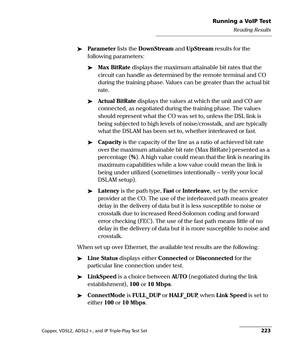 EXFO VDSL2 User Manual | Page 231 / 267