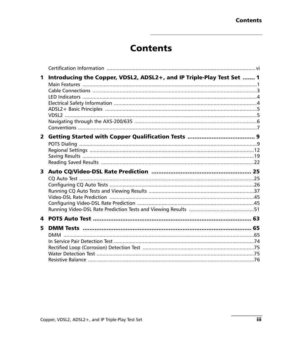 EXFO VDSL2 User Manual | Page 3 / 267