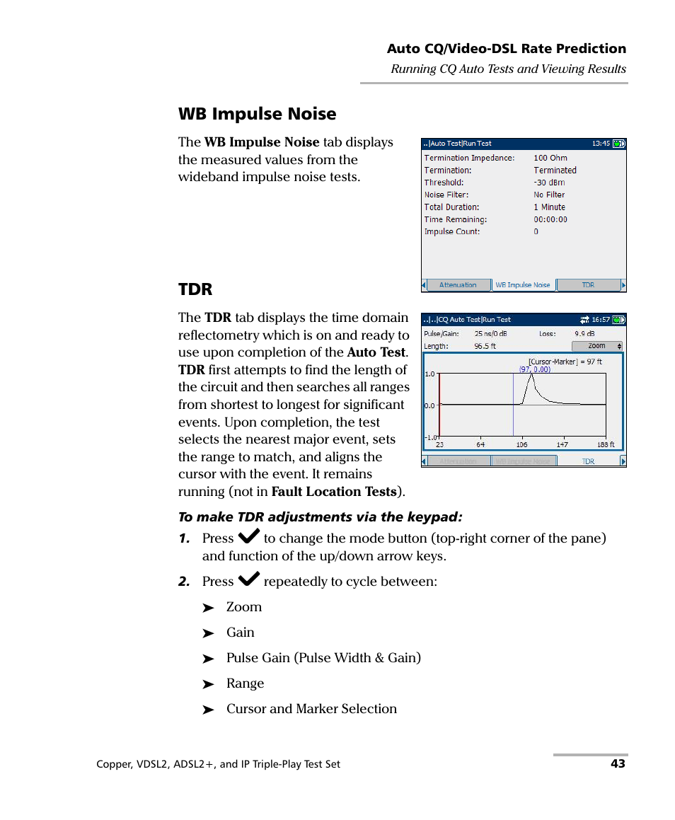 Wb impulse noise | EXFO VDSL2 User Manual | Page 51 / 267