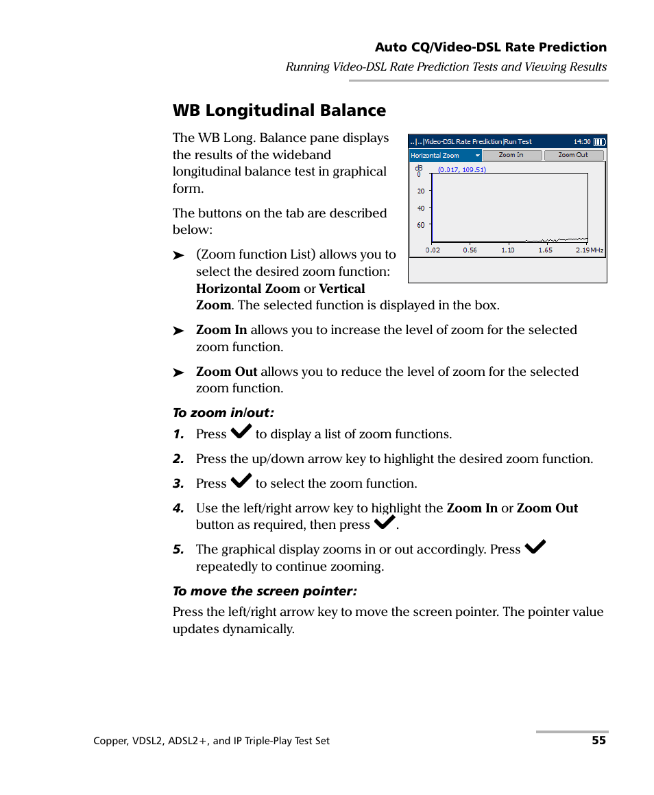 Wb longitudinal balance | EXFO VDSL2 User Manual | Page 63 / 267