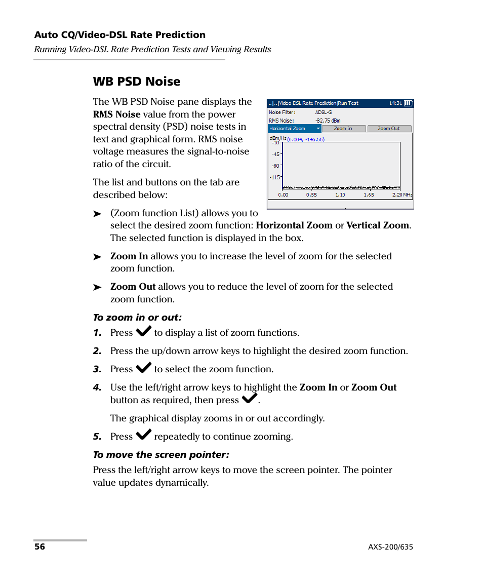 Wb psd noise | EXFO VDSL2 User Manual | Page 64 / 267