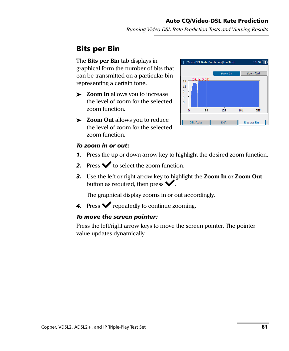 Bits per bin | EXFO VDSL2 User Manual | Page 69 / 267