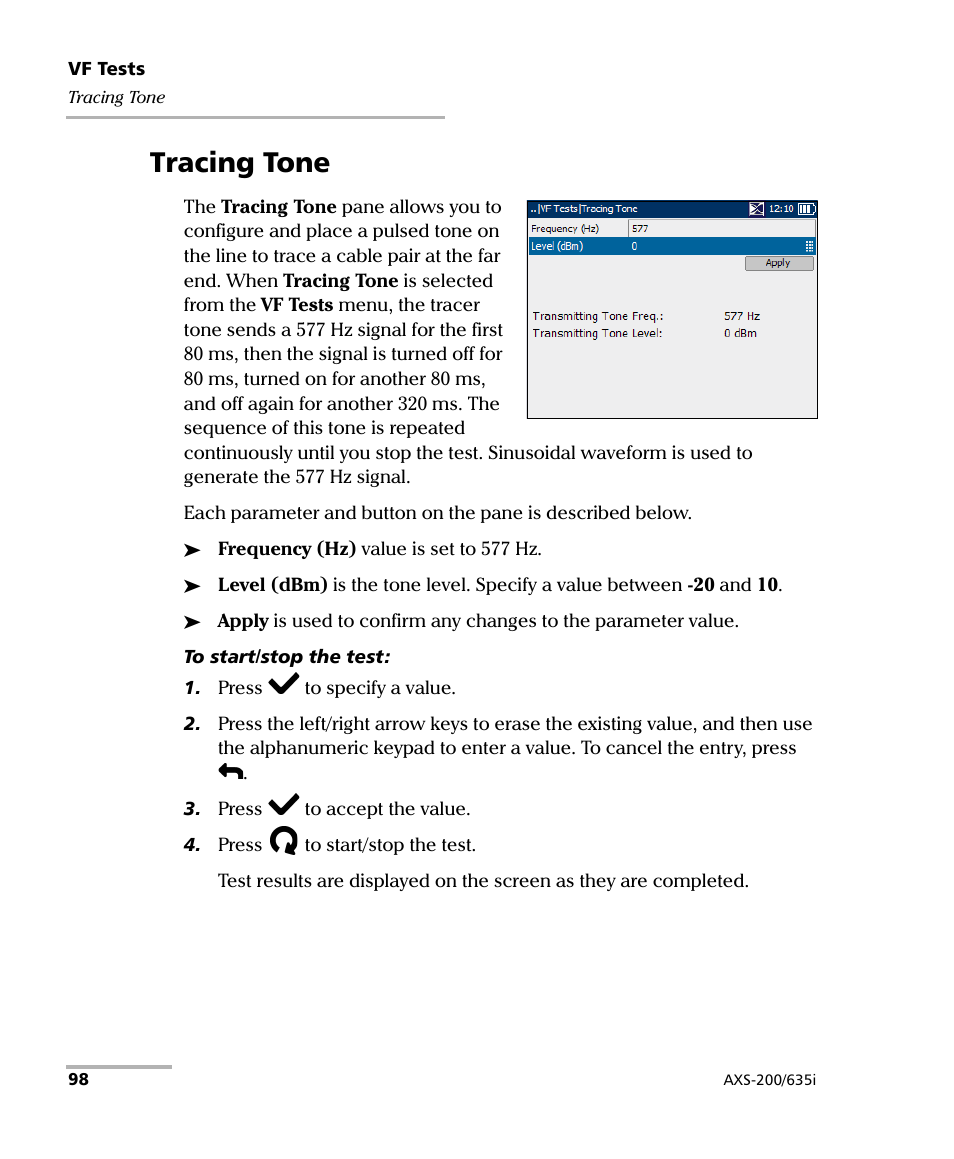Tracing tone | EXFO VDSL2 User Manual | Page 106 / 275