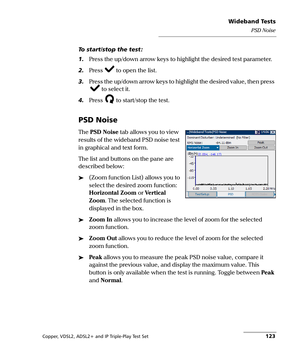 Psd noise | EXFO VDSL2 User Manual | Page 131 / 275