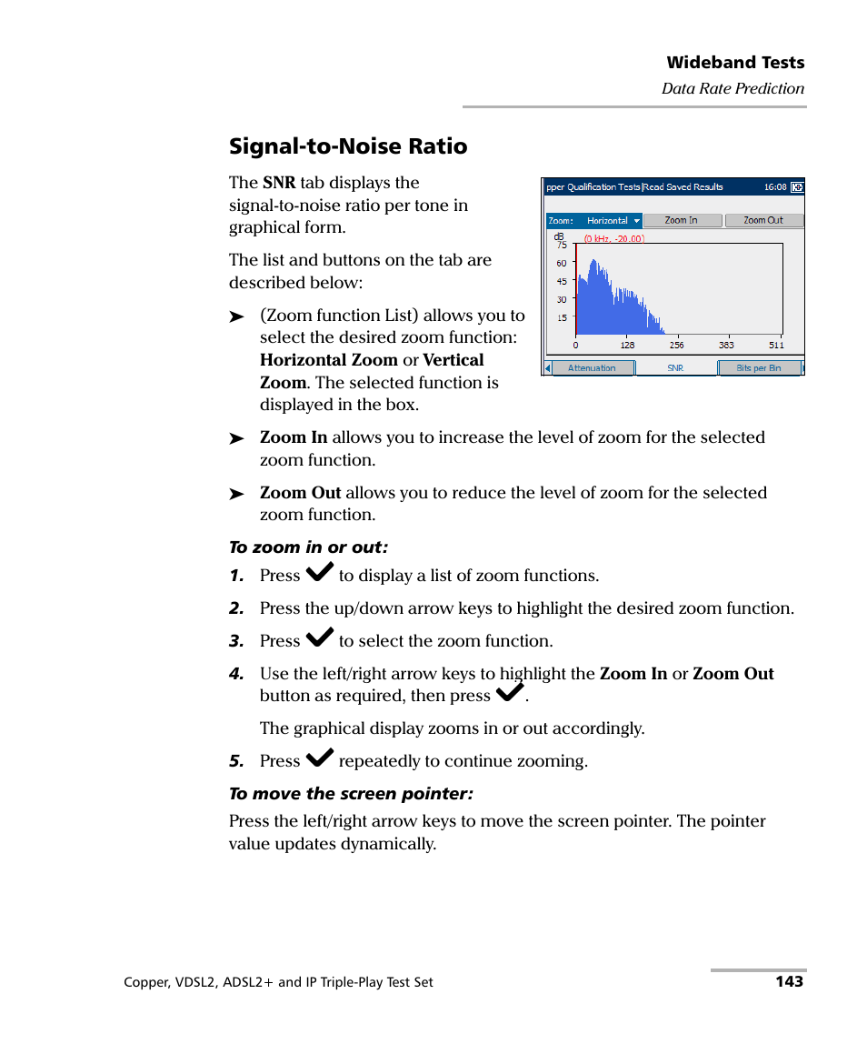 Signal-to-noise ratio | EXFO VDSL2 User Manual | Page 151 / 275