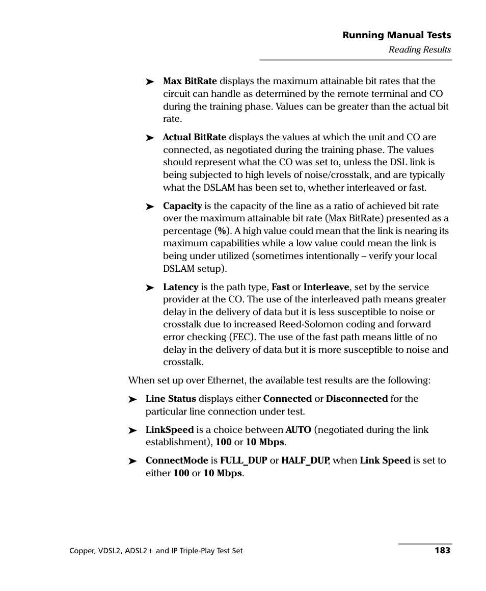 EXFO VDSL2 User Manual | Page 191 / 275