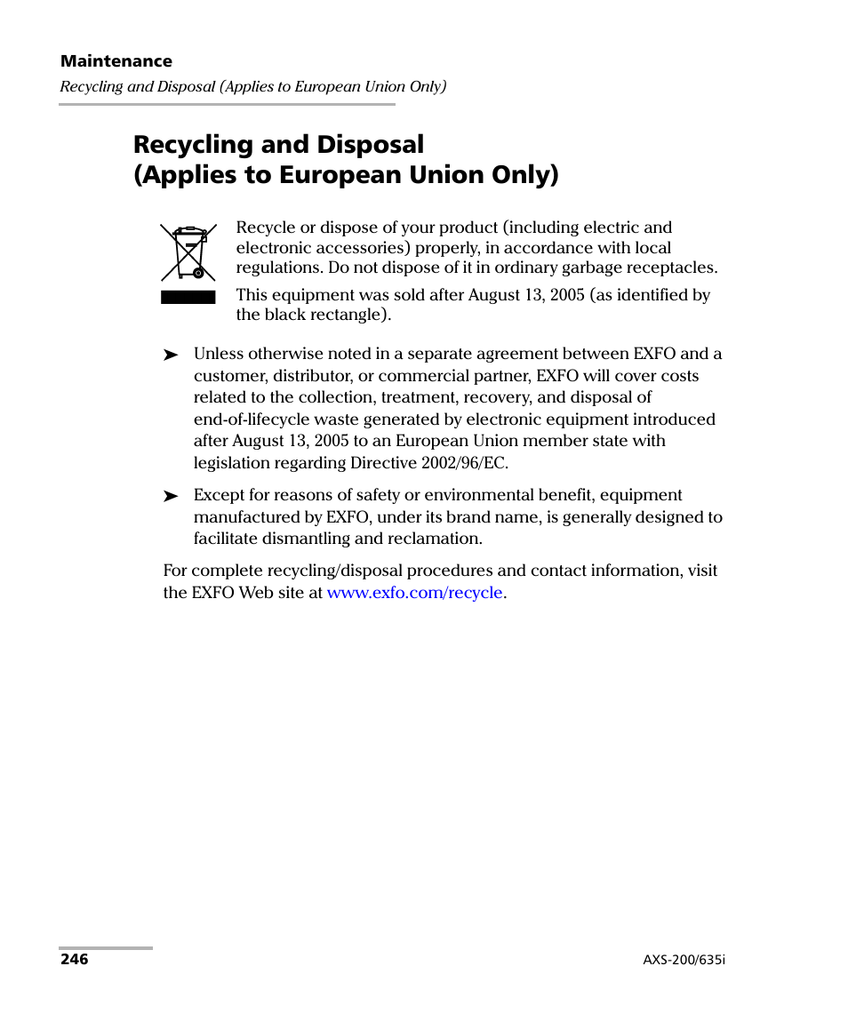 EXFO VDSL2 User Manual | Page 254 / 275