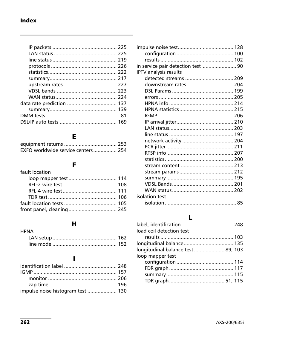 EXFO VDSL2 User Manual | Page 270 / 275