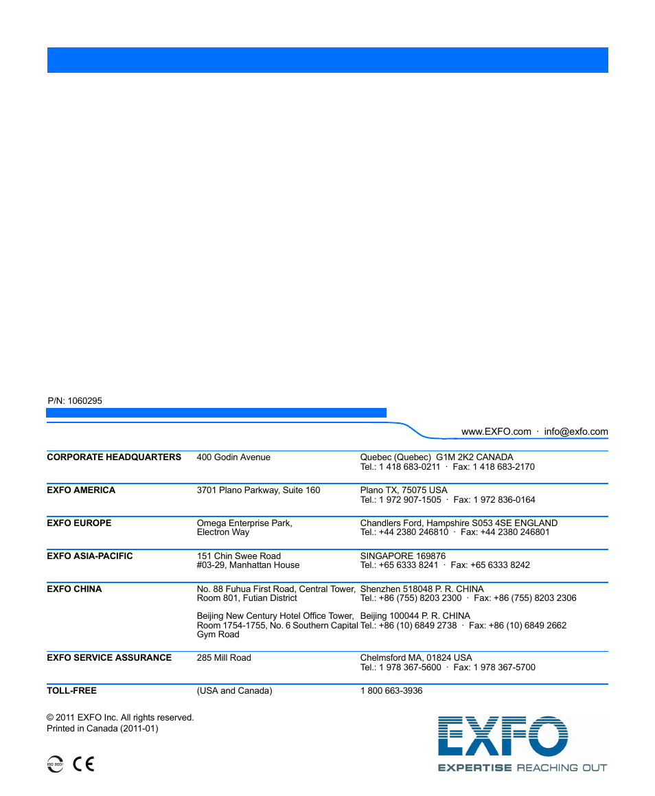 EXFO VDSL2 User Manual | Page 275 / 275