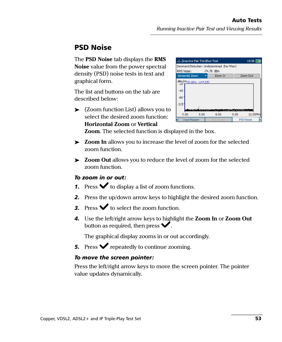 Psd noise | EXFO VDSL2 User Manual | Page 61 / 275