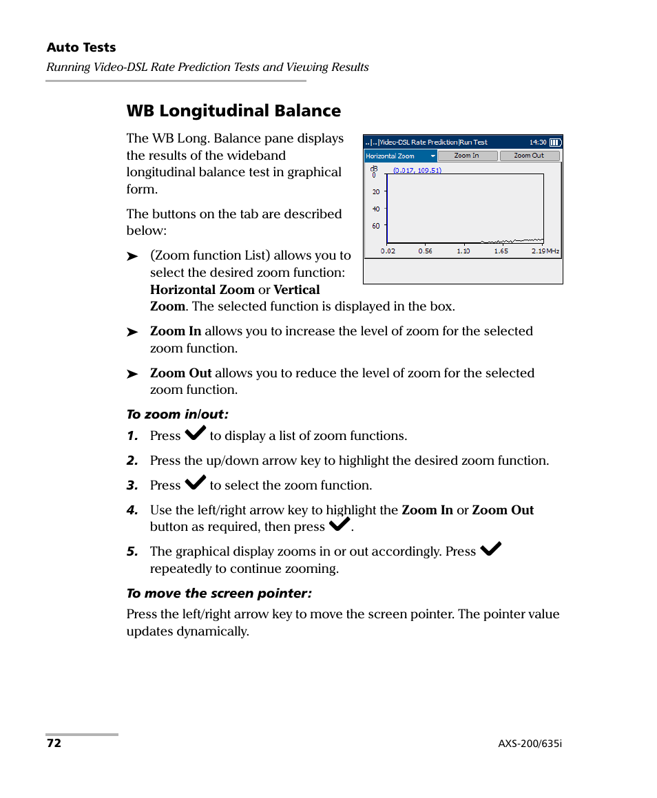 Wb longitudinal balance | EXFO VDSL2 User Manual | Page 80 / 275