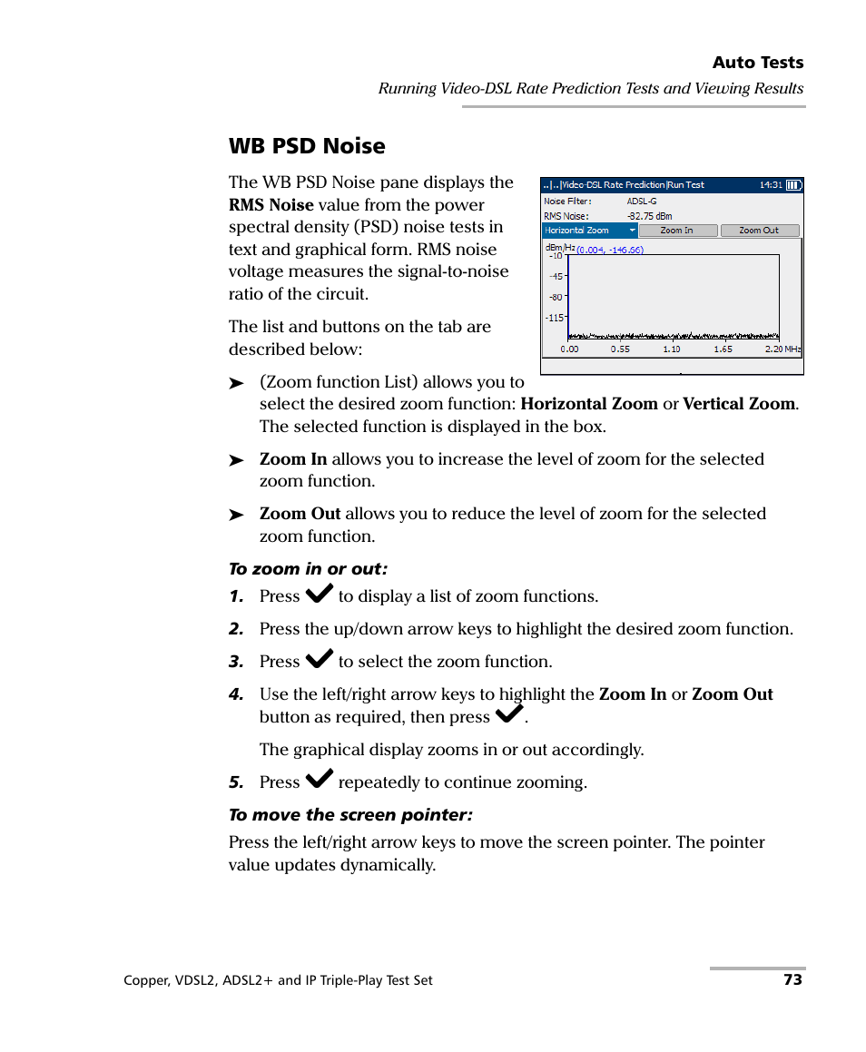 Wb psd noise | EXFO VDSL2 User Manual | Page 81 / 275