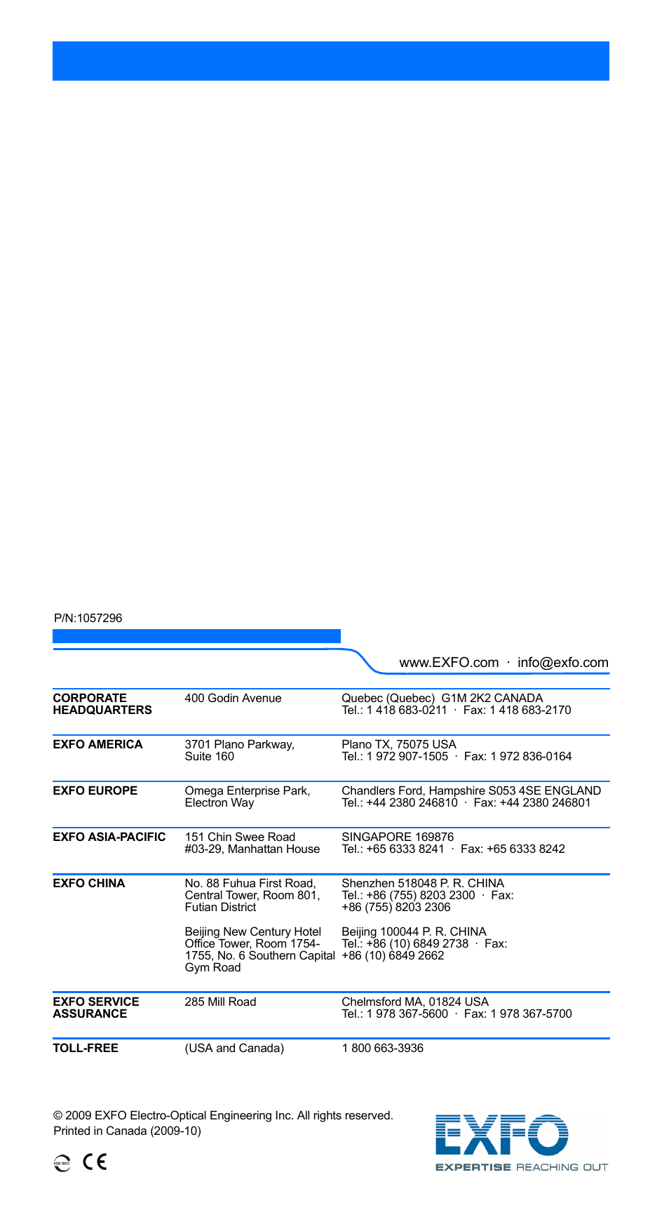EXFO ARU-100 HPNA Test Probe User Manual | Page 26 / 26