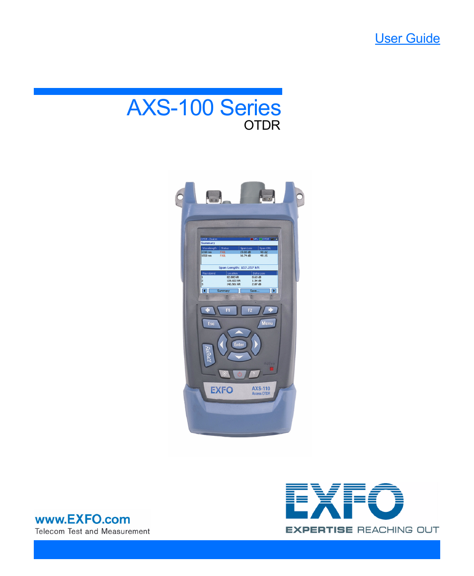 EXFO AXS-100 Series OTDR User Manual | 155 pages