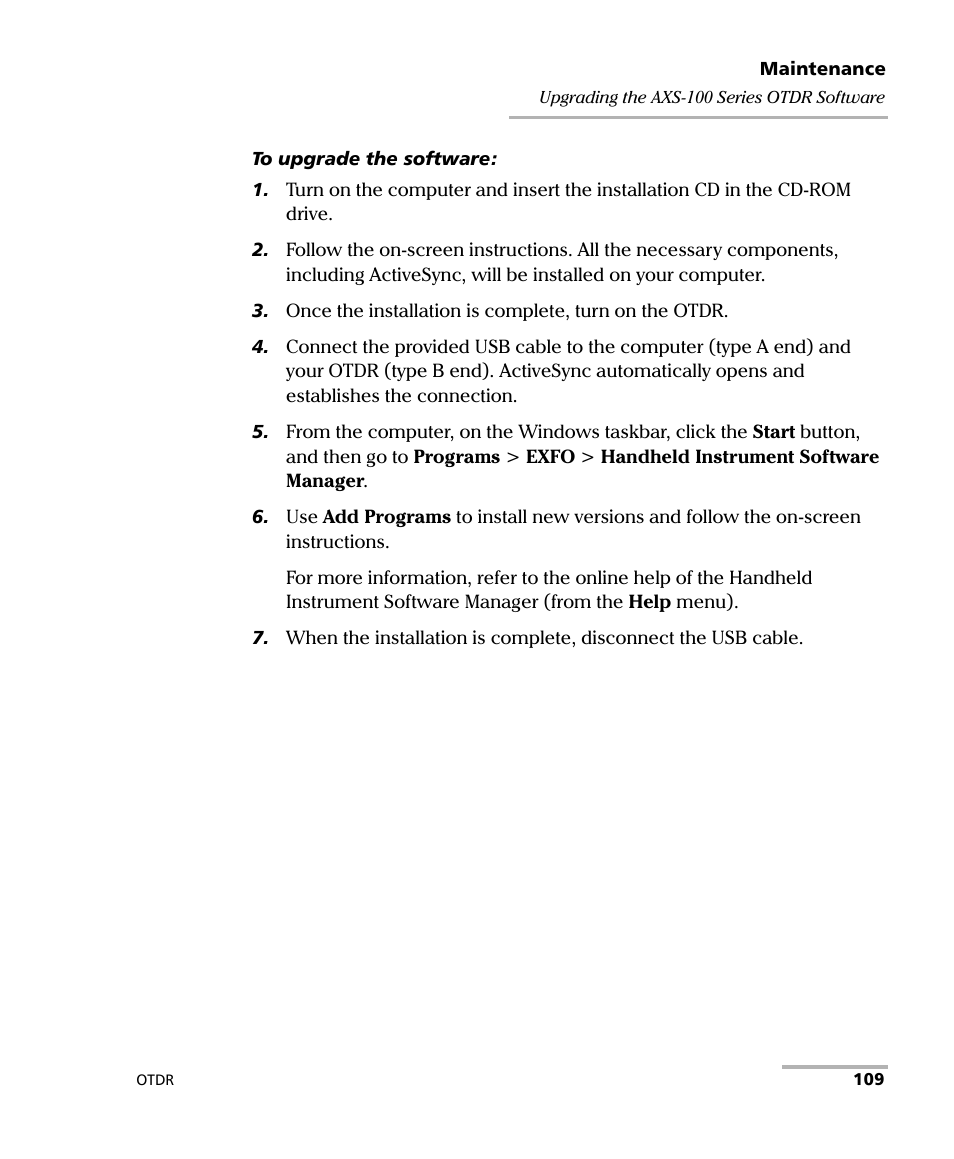 EXFO AXS-100 Series OTDR User Manual | Page 117 / 155