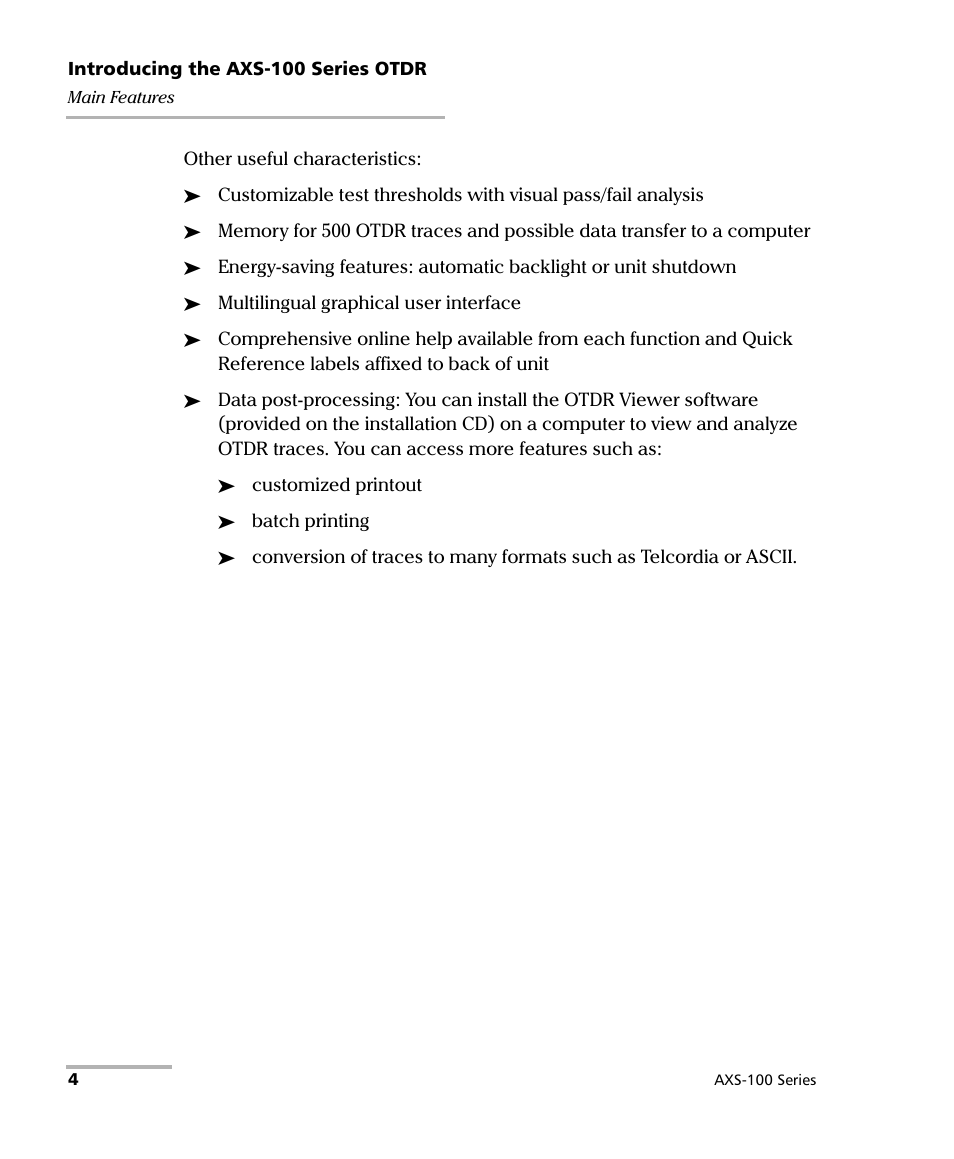 EXFO AXS-100 Series OTDR User Manual | Page 12 / 155