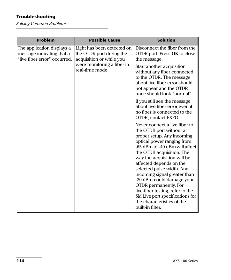 EXFO AXS-100 Series OTDR User Manual | Page 122 / 155