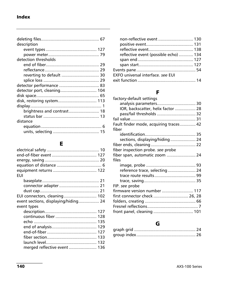 EXFO AXS-100 Series OTDR User Manual | Page 148 / 155