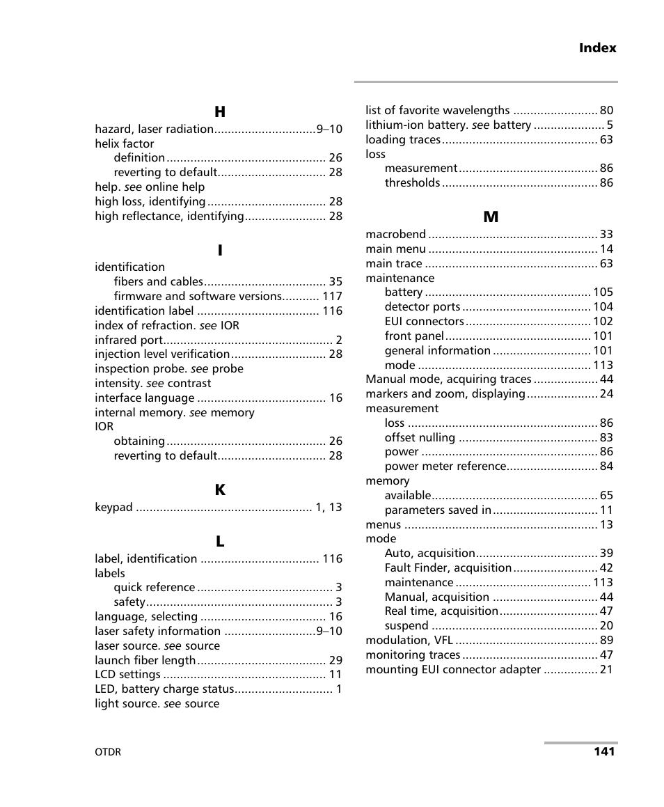 EXFO AXS-100 Series OTDR User Manual | Page 149 / 155