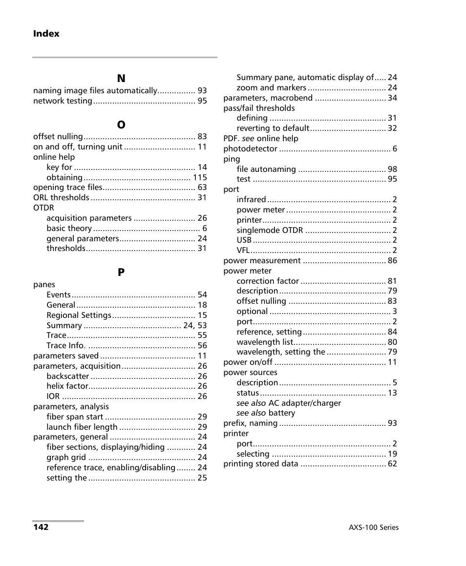 EXFO AXS-100 Series OTDR User Manual | Page 150 / 155