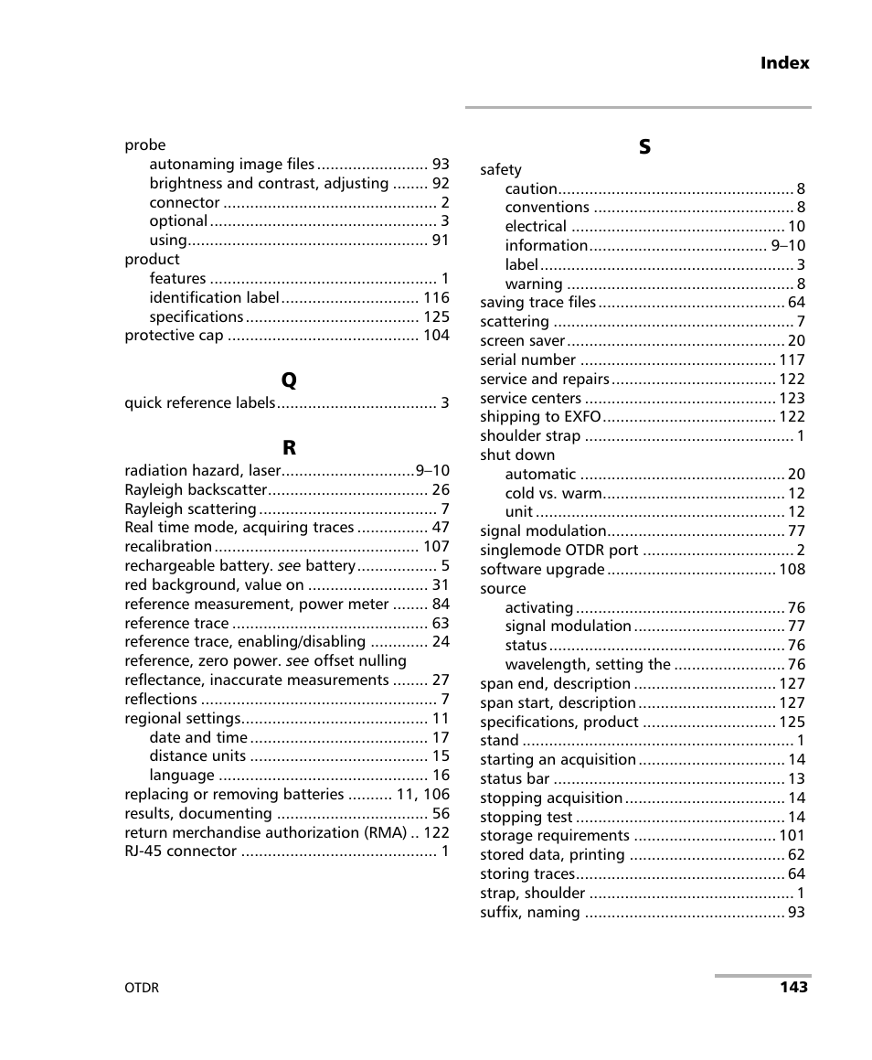 EXFO AXS-100 Series OTDR User Manual | Page 151 / 155