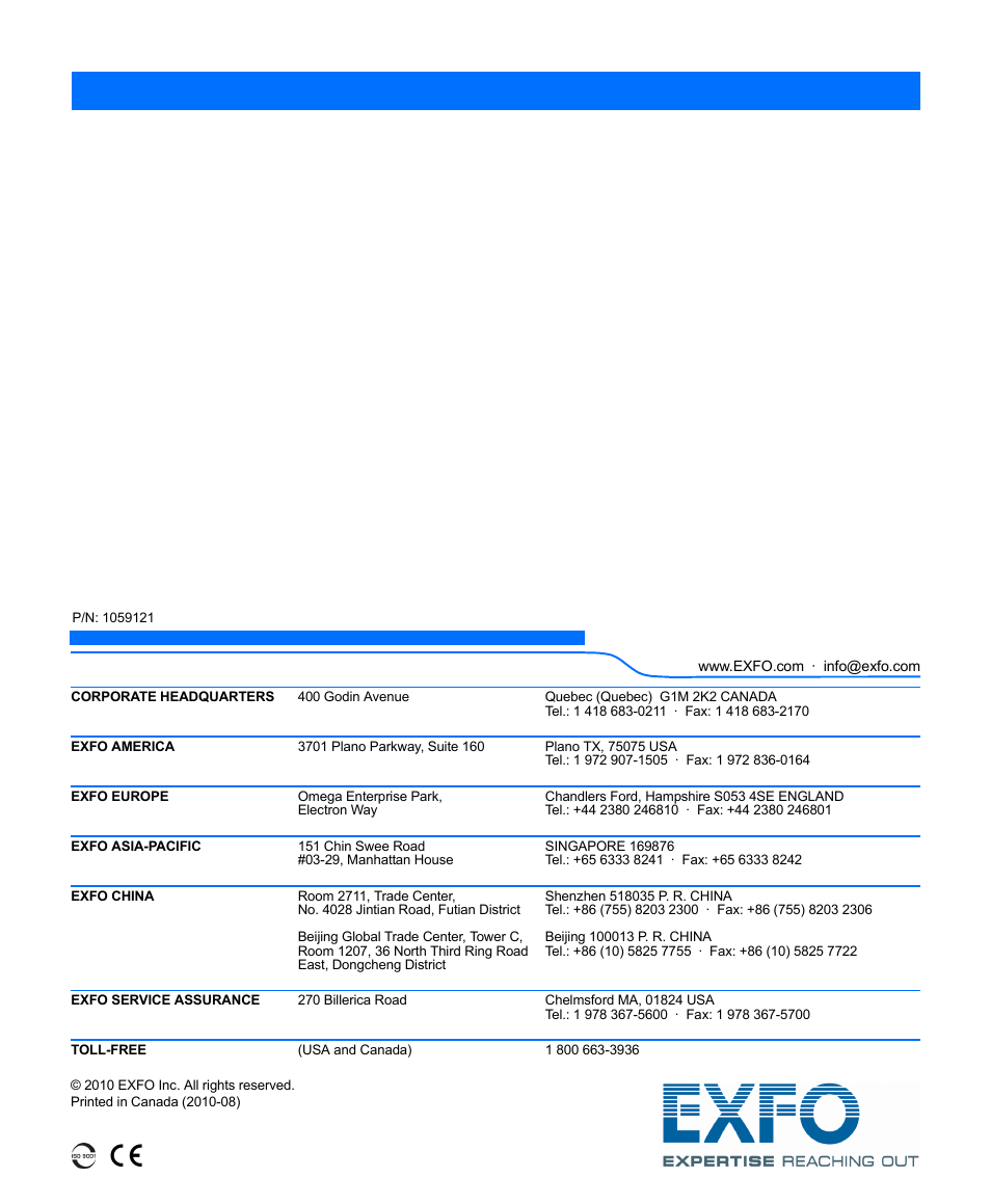 EXFO AXS-100 Series OTDR User Manual | Page 155 / 155