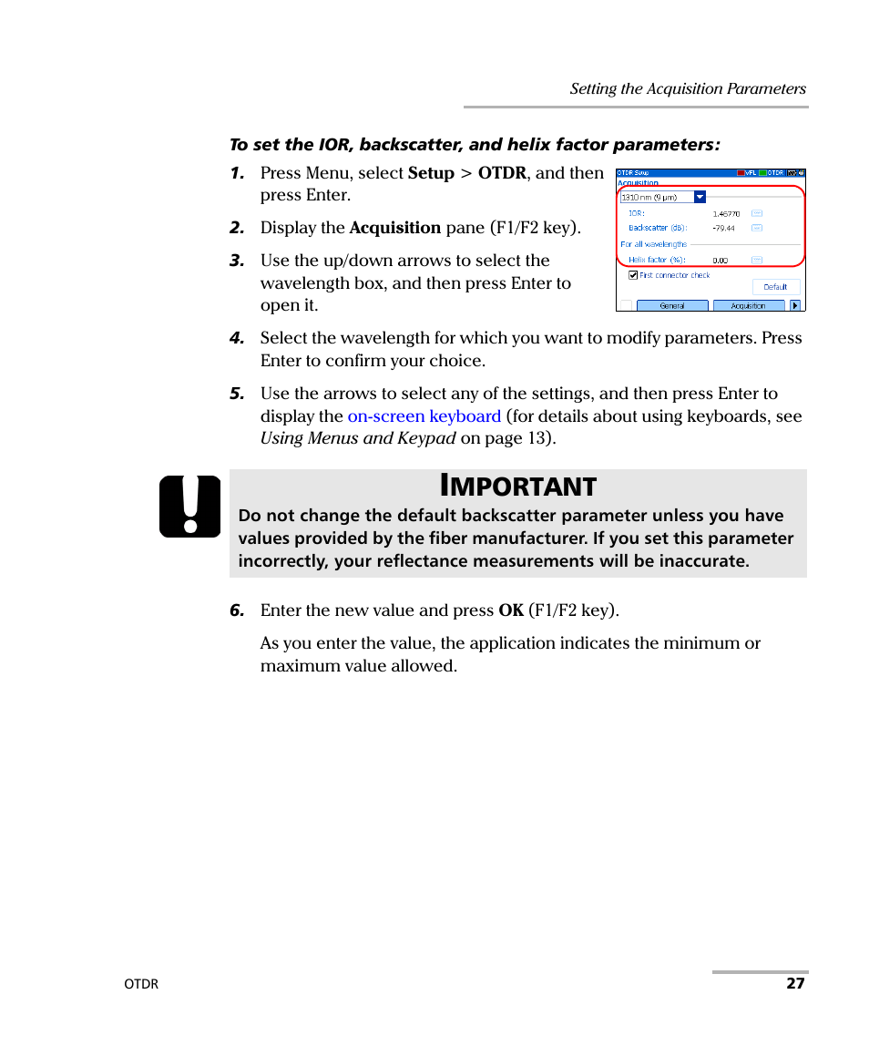 Mportant | EXFO AXS-100 Series OTDR User Manual | Page 35 / 155