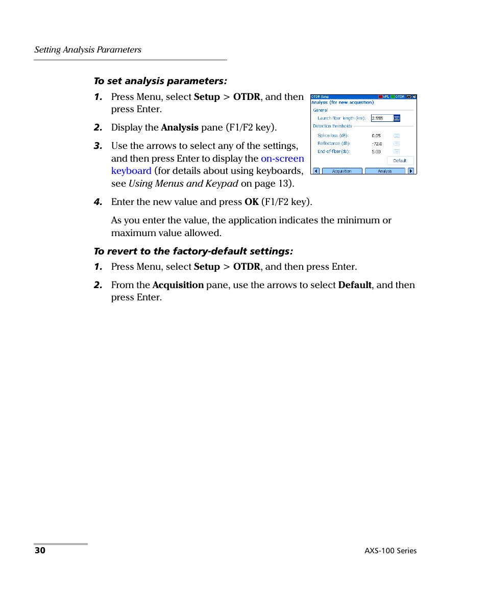 EXFO AXS-100 Series OTDR User Manual | Page 38 / 155