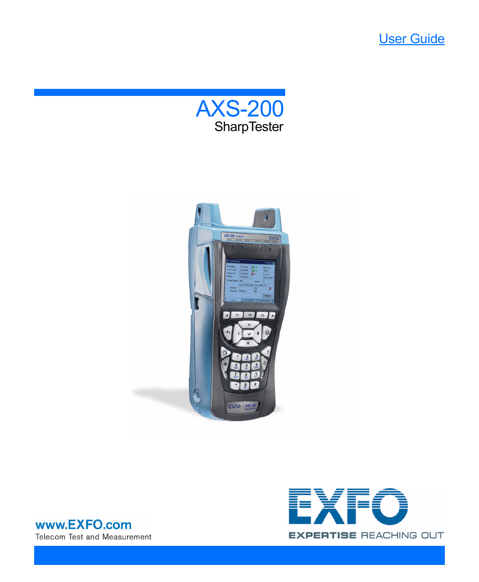 EXFO AXS-200 SharpTESTER User Manual | 70 pages