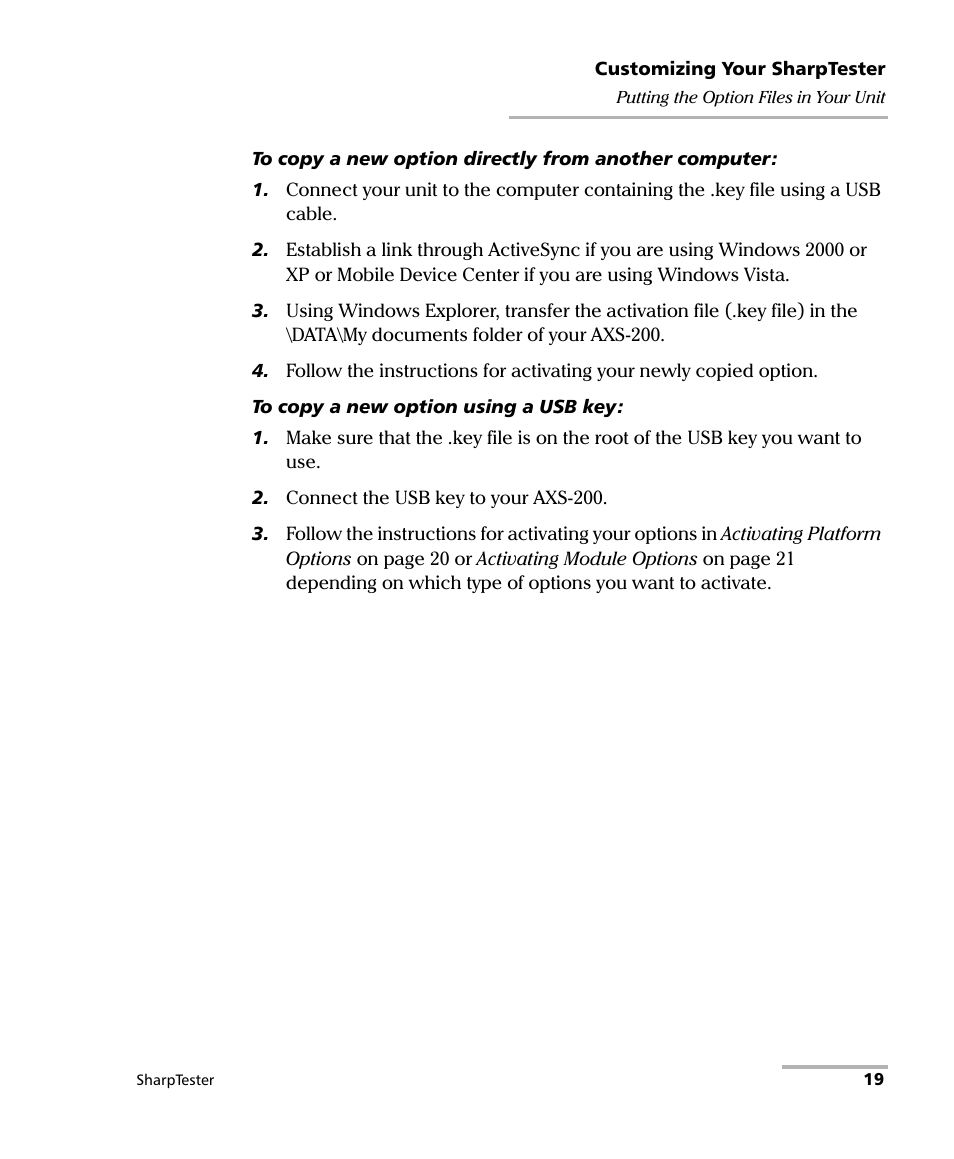 EXFO AXS-200 SharpTESTER User Manual | Page 27 / 70