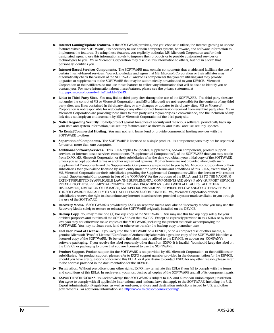 Axs-200 | EXFO AXS-200 SharpTESTER User Manual | Page 4 / 70